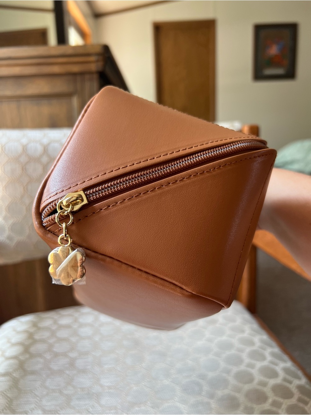 Makeup Bag for Women with Open Flat Layout,Zipped TPU Pocket - Picture 3 of 11